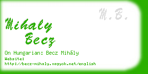 mihaly becz business card